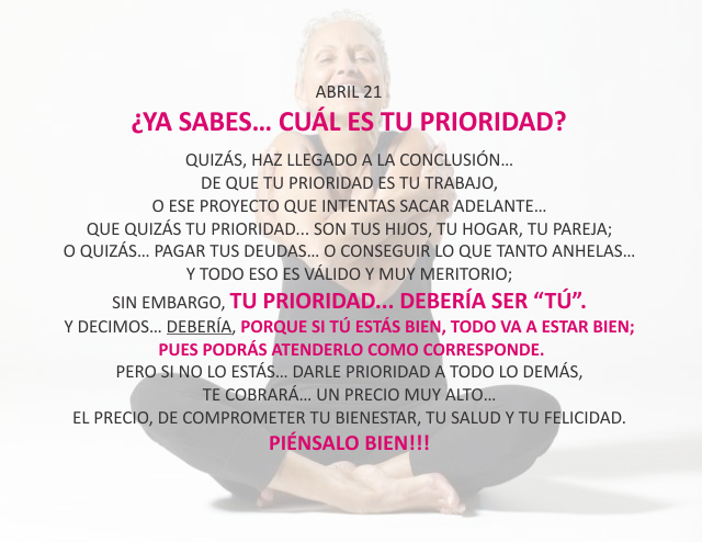 ¿Ya sabes... cuál es tu prioridad?